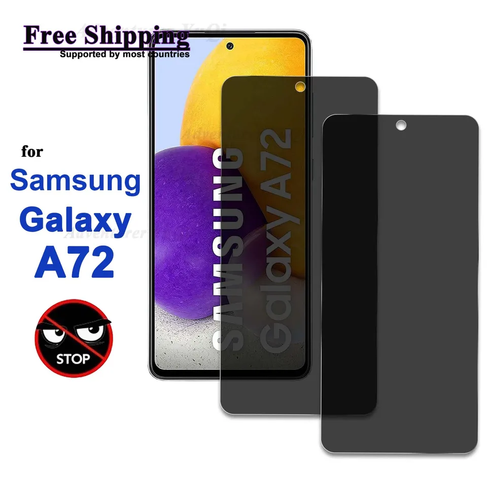 Anti Spy Screen Protector pre Samsung Galaxy A72 Temperované sklo súkromie súkromie Peep Scratch 9h Priateľstvo Priateľské vysoké hliník
