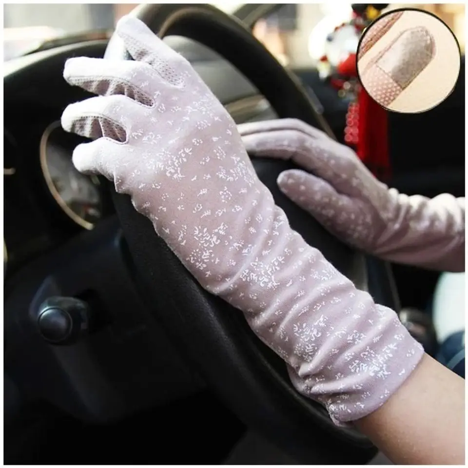 Anti UV slnečné rukavice letné jarné rukavice odolné voči sklzom v polovici dlhých elastických rukavíc dotykovej obrazovky