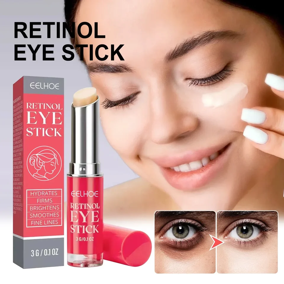 Anti-vrátacia očná krémová tyčinka Retinol Zbavte sa nafúknutých tmavých kruhov zdvíhanie oka bieliace zvlhčovanie oprava na starostlivosť o oči