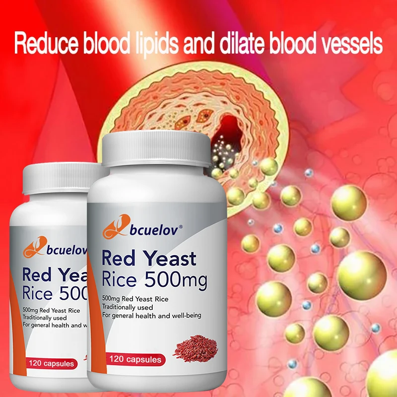 Antioxidant ryže z červených kvasiniek 500 mg, podporuje zdravie srdca, vyrovnáva hladiny cholesterolu, podporuje obeh, 120 tabliet