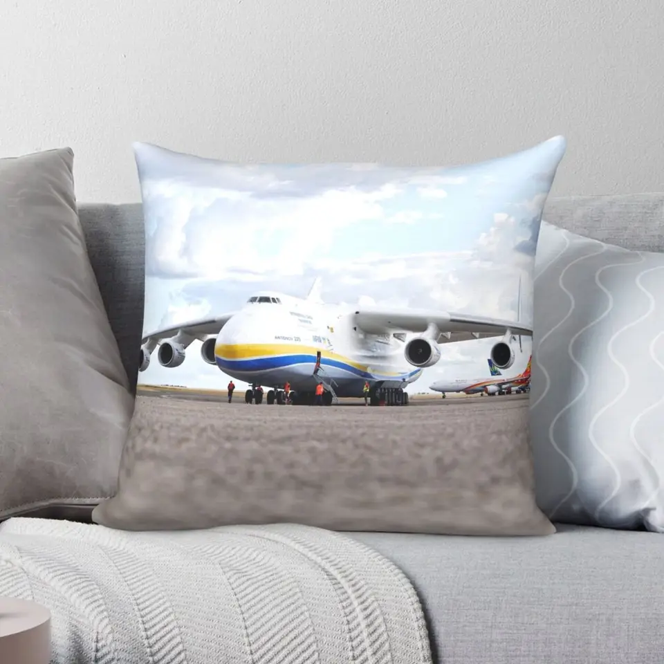 Antonov AN-225 MRIYA Square vankúš polyesteru ľanový lak zamatový vzor zips dekor vankúšový obal na vankúš pohovka