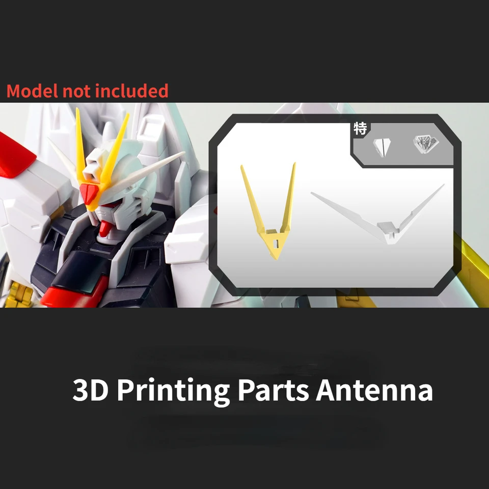 Anténa 3D tlačiarenských dielov pre HG 1/144 Mighty Strike Freedom Mobile Model Model Building Tools Hobby DIY Príslušenstvo