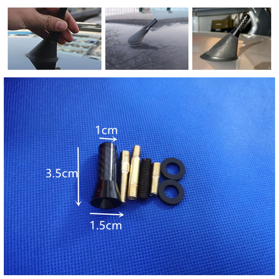Anténa automobilovej strechy 3,5 cm uhlíkové vlákno krátke pre Renault Clio 2001 2005 206 Megane 2002 1999 Kangoo 2008 Grano
