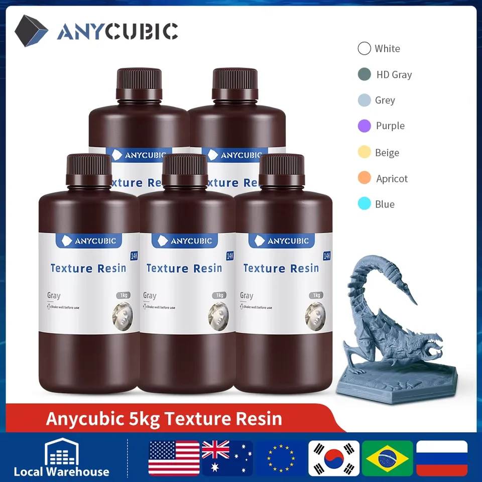AnyCubic Texture živica 3D Pinter 14K Vysoko precízne 405nm UV živica UV fotopolymérna živica pre fotón LCD DLP
