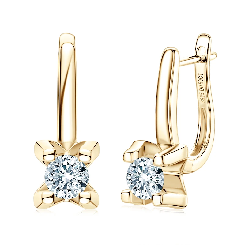 Anziw autentické 925 Sterling strieborné šperky 5,0 mm D farba Moissanite Hoop náušnice pre ženy Dievčatá zásnubné darček zadarmo Doprava zdarma