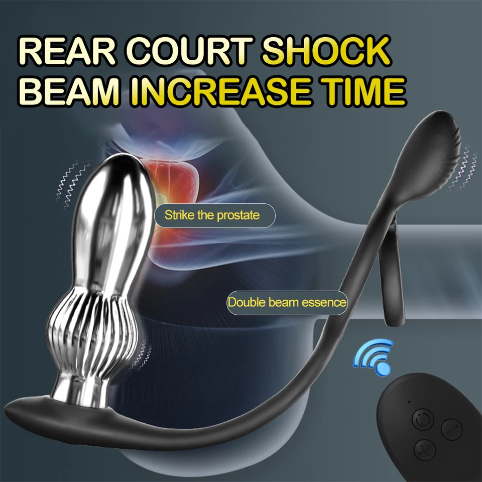Análny zástrčka Penis Ring Wireless vibračné zadky Vibrátor Vibrátor diaľkové kovové pohlavné hračky zadok análny dildo prostata masáž