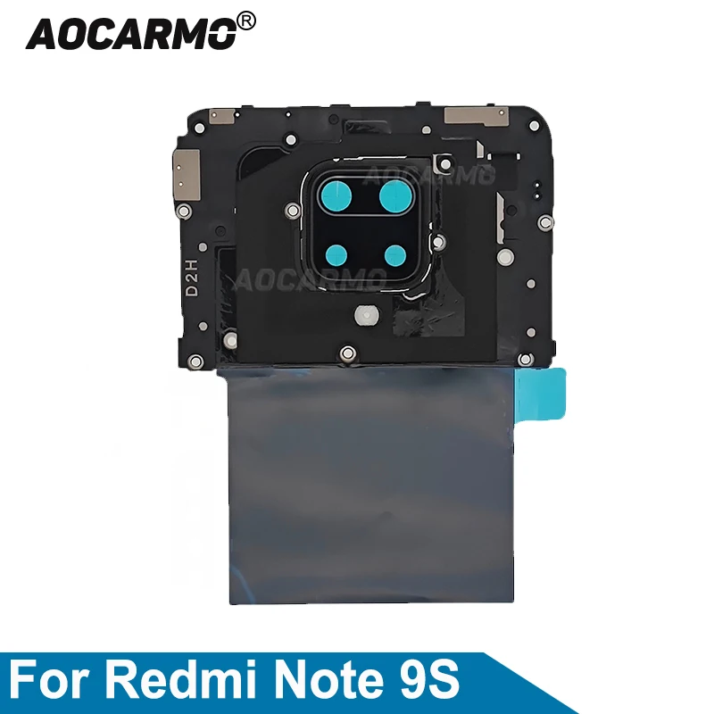 AOCARMO pre Redmi Note 9s Hlavná doska kryt hlavnej dosky s NFC Modul anténny signálny kryt kamery Oprava šošovky Ráme
