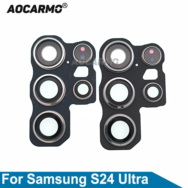 AOCARMO pre Samsung Galaxy S24 ULTRA S24U Zadná šošovka fotoaparátu s výmennými dielmi zadných šošoviek rámu