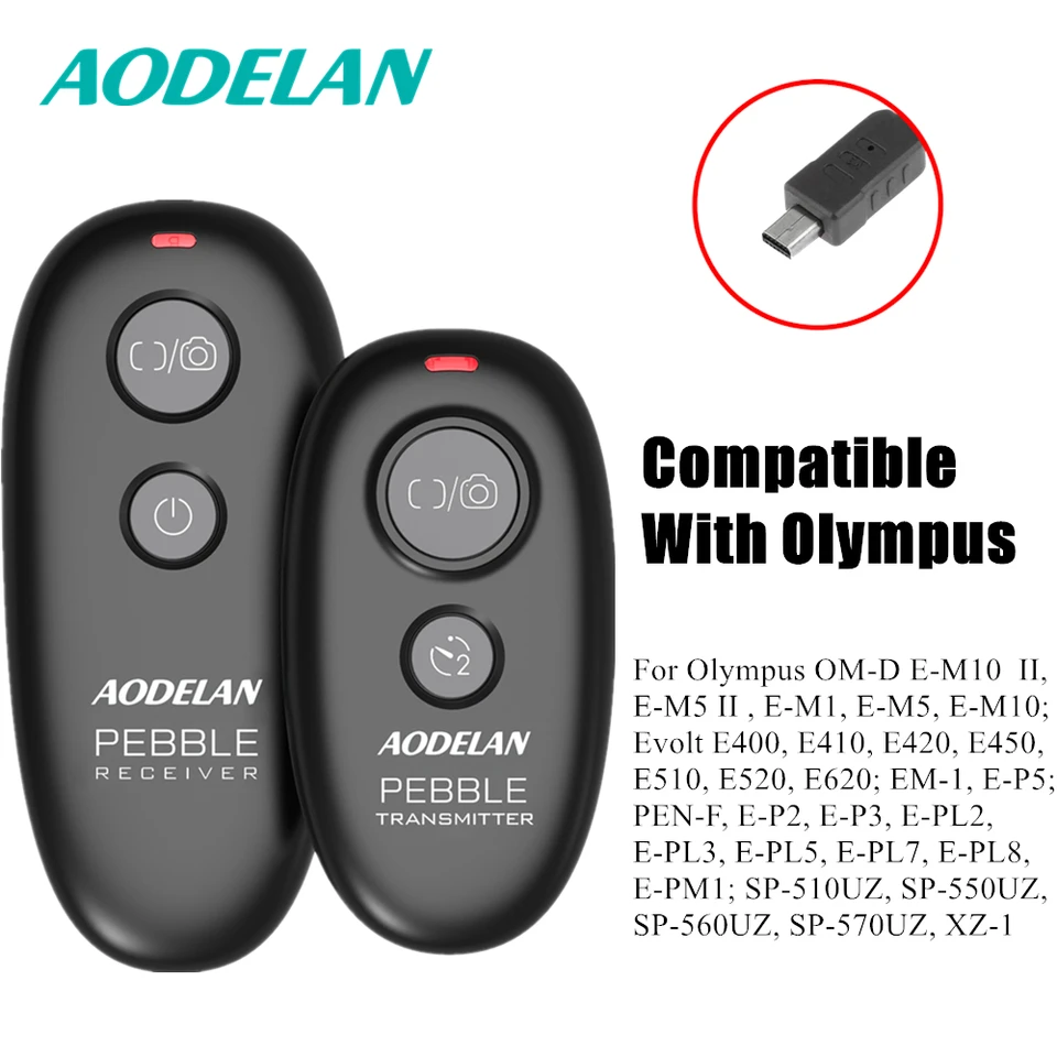 Aodelan Wireless Camera Uvoľnite diaľkové ovládanie pre Olympus OM-D E-M10II, E-M5II, E400, E420, E450, E510, E520, E620 EM-1