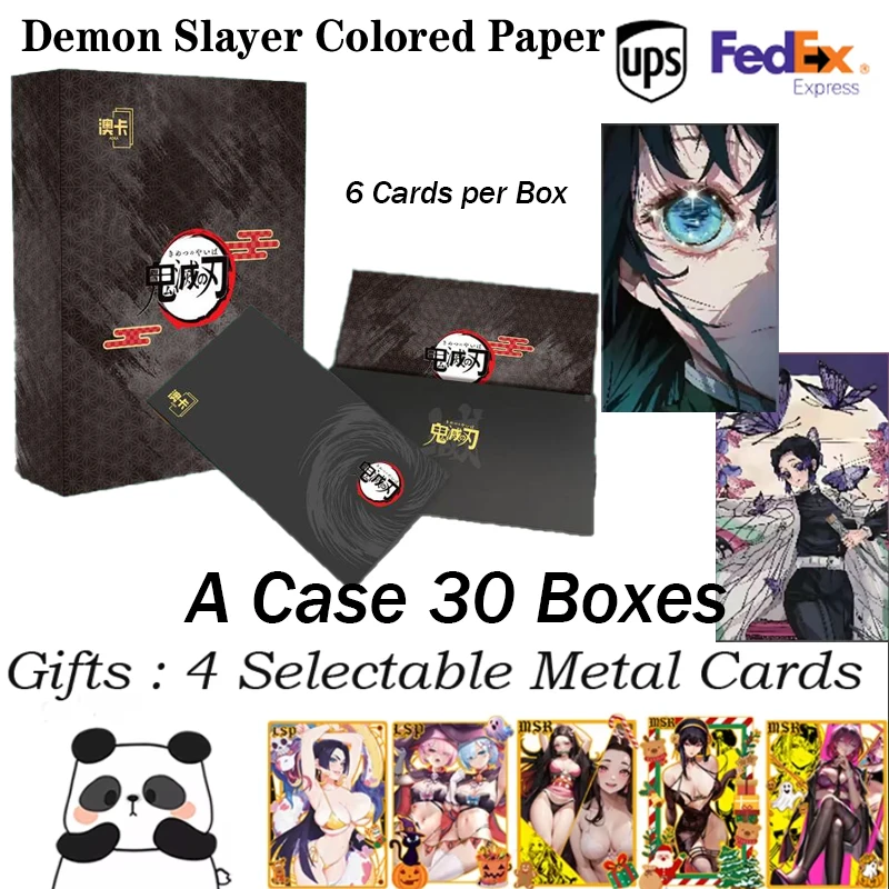 Aoka Demon Slayer farebný papier zberné kolekcie Hobby Anime Game vzácna karta CCG Nezuko Doujin Booster Box Detská hračka