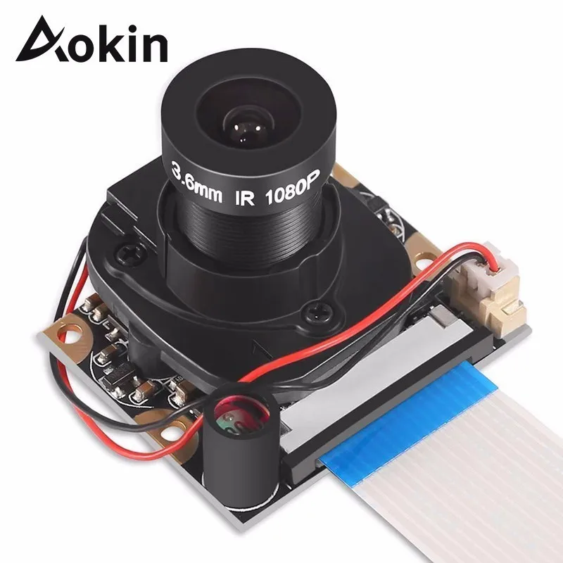 Aokin pre modul kamery Raspberry Pi s automatickým IR-Cut Night Vision Camera 5MP 1080p HD Webcam pre Raspberry Pi 3 Model B Model B