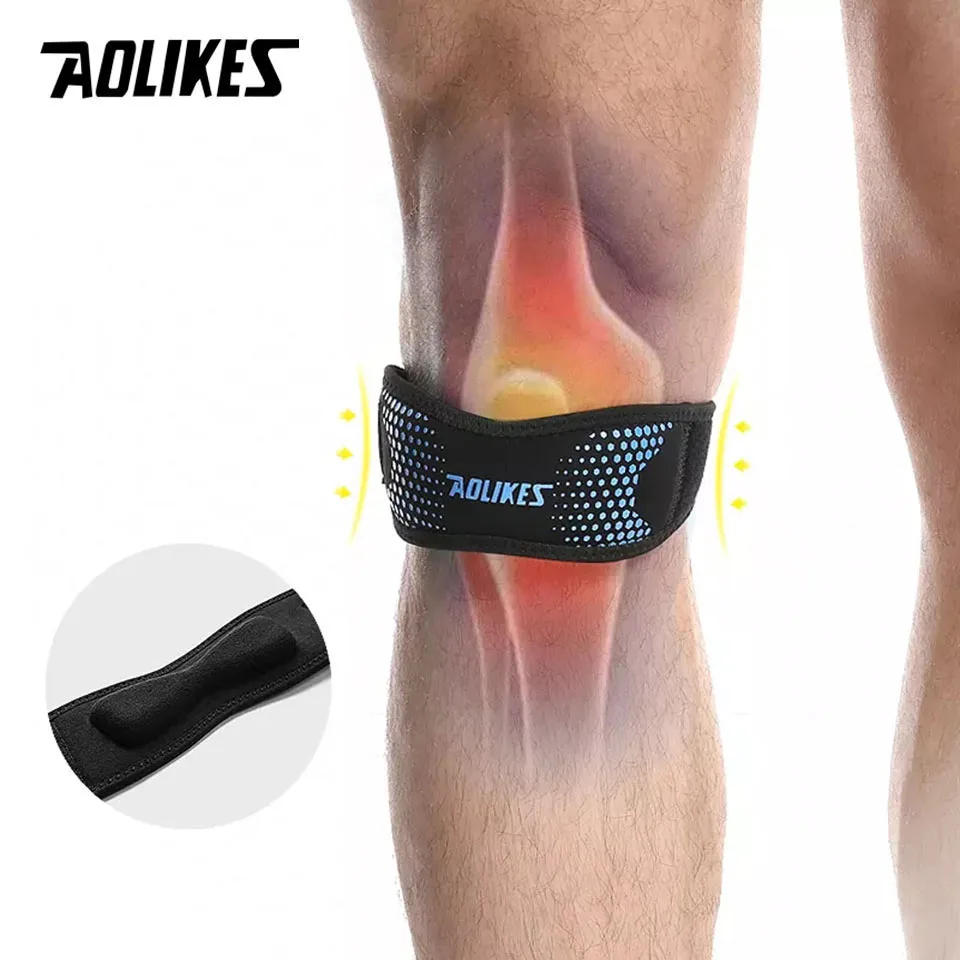 Aolikes 1kcs patella šľachové popruhy, kolenné kolenné koleno podpora patelárneho stabilizátora na beh turistického tenisového skákacieho artritídy