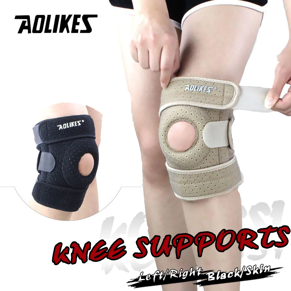 AOLIKES 1ks nastaviteľný športový tréning elastickú podporu kolena podpora kolena nastaviteľná patella koleno kolenné vankúšiky
