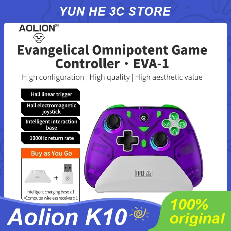 Aolion K10 Wireless Gaming Controller s nabíjaním Dock RGB Gamepad Hall Effect Joystick Spúšťač pre Nintend Switch PC Phone
