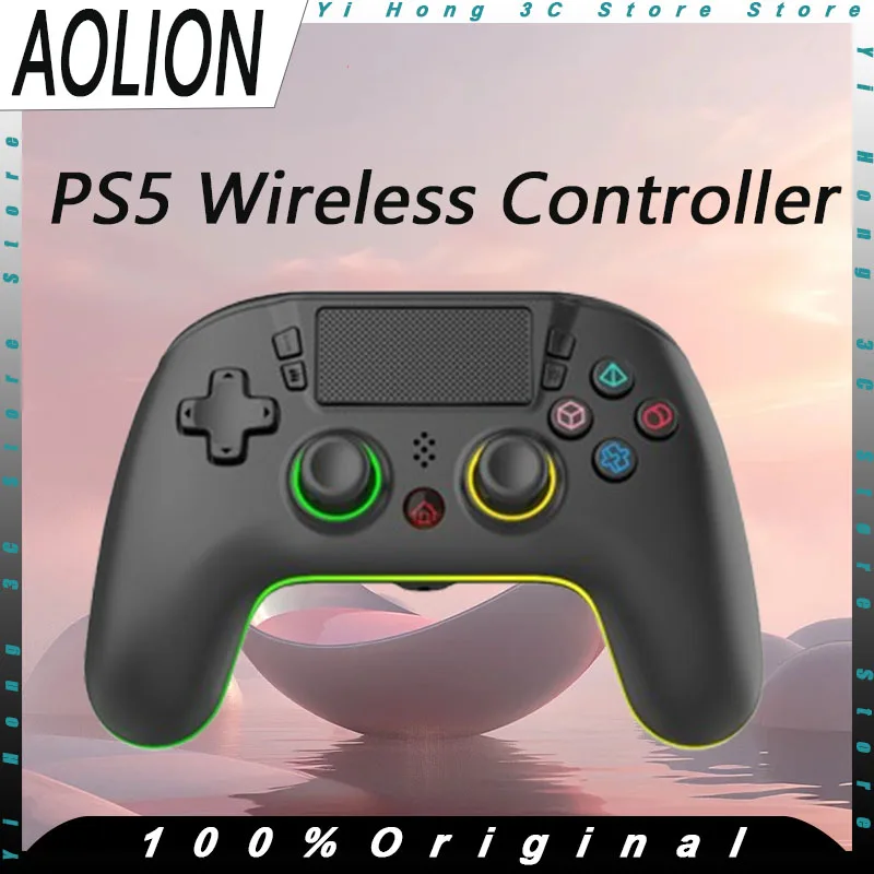 AOLION PS5 Ovládač bezdrôtového bezdrôtového snímania Bluetooth Game Controller Macro Programovateľné RGB Farebné svetlá Vlastné herné spínač