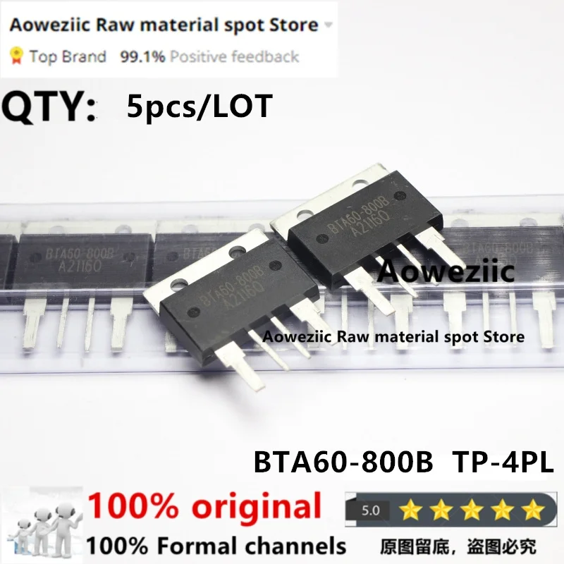 Aoweziic 2019+ 100% nový importovaný pôvodný BT60 BTA60-800B TOP4P High-Power obojsmerný tyristor 60A/800V