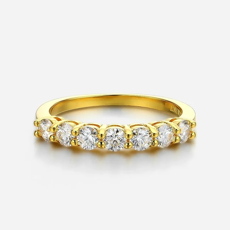 Apaison 3 mm 0,1 ct Moissanite 18k Zlaté večné krúžky pre dámske svadobné výročie šperkov