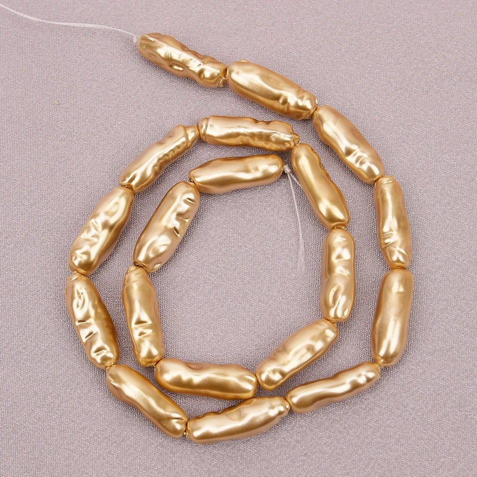 APDGG Prírodné šampanské farebné morské škrupiny Nugget voľné korálky 16 '' STRAND FOR NA NEHORKLACE NÁKLADY