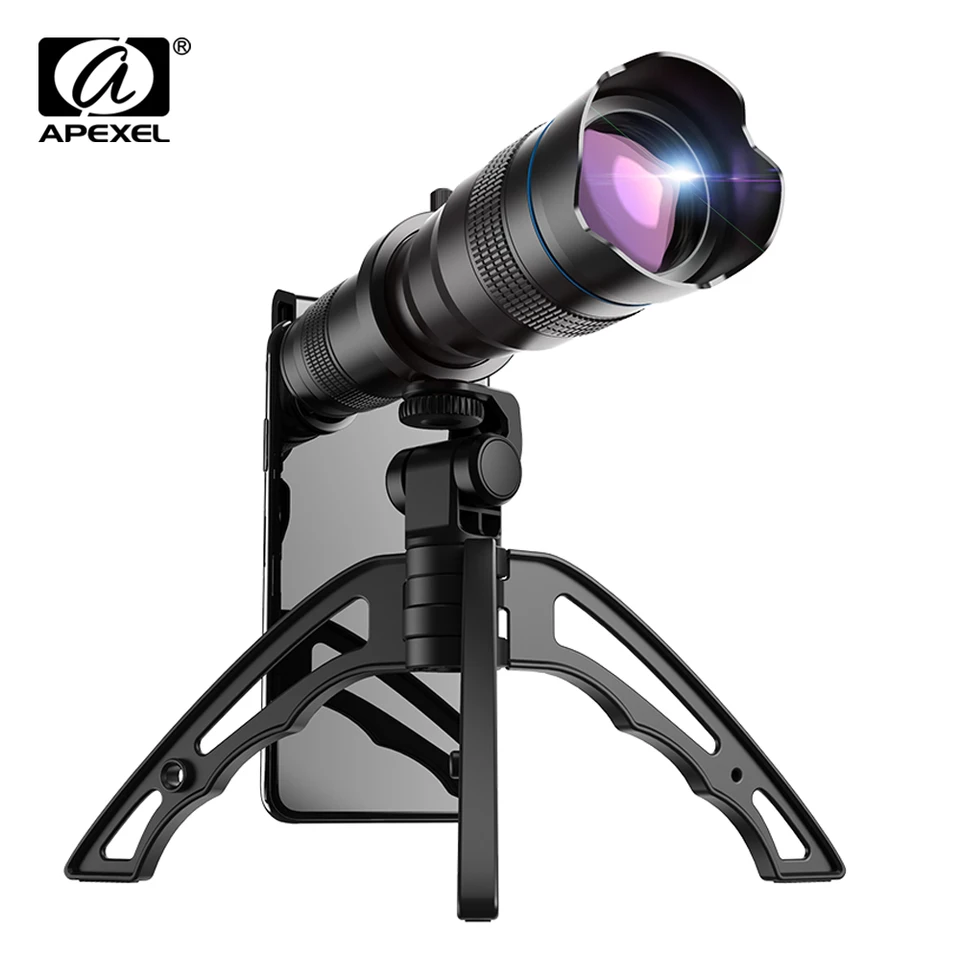 APEXEL HD 36X Telescope LEN Profesionálny teleobjektív pre teleobjektív s fotoaparátom s statívom pre iPhone Samsung Smartphones Camping Hunting