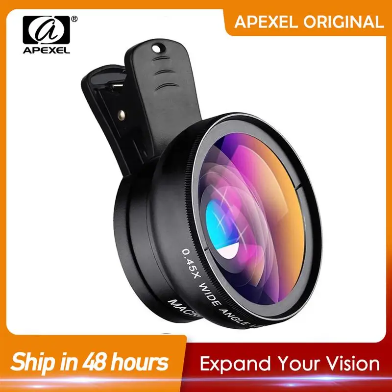 APEXEL pre iPhone 13 Mobilný telefón s mobilným telefónom 0,45x Super široký uhol a 12,5x makro šošovky 2in1 HD objektív kamery Všetky príslušenstvo pre smartfóny