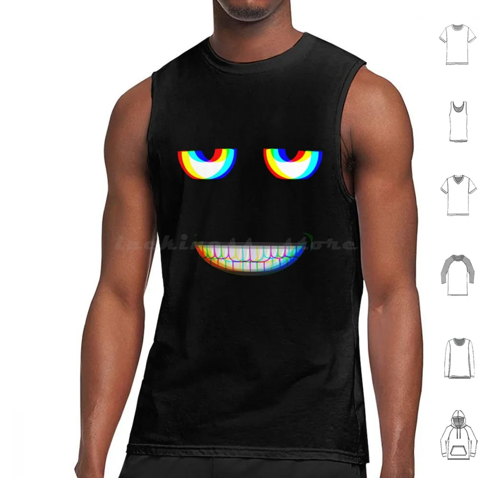 Aphex Twin Parody Parody Trippy Face Essential Tank Tops Tlač bavlnu Aphex Twin Music Electronic Techno Electronic Music Idm Rave