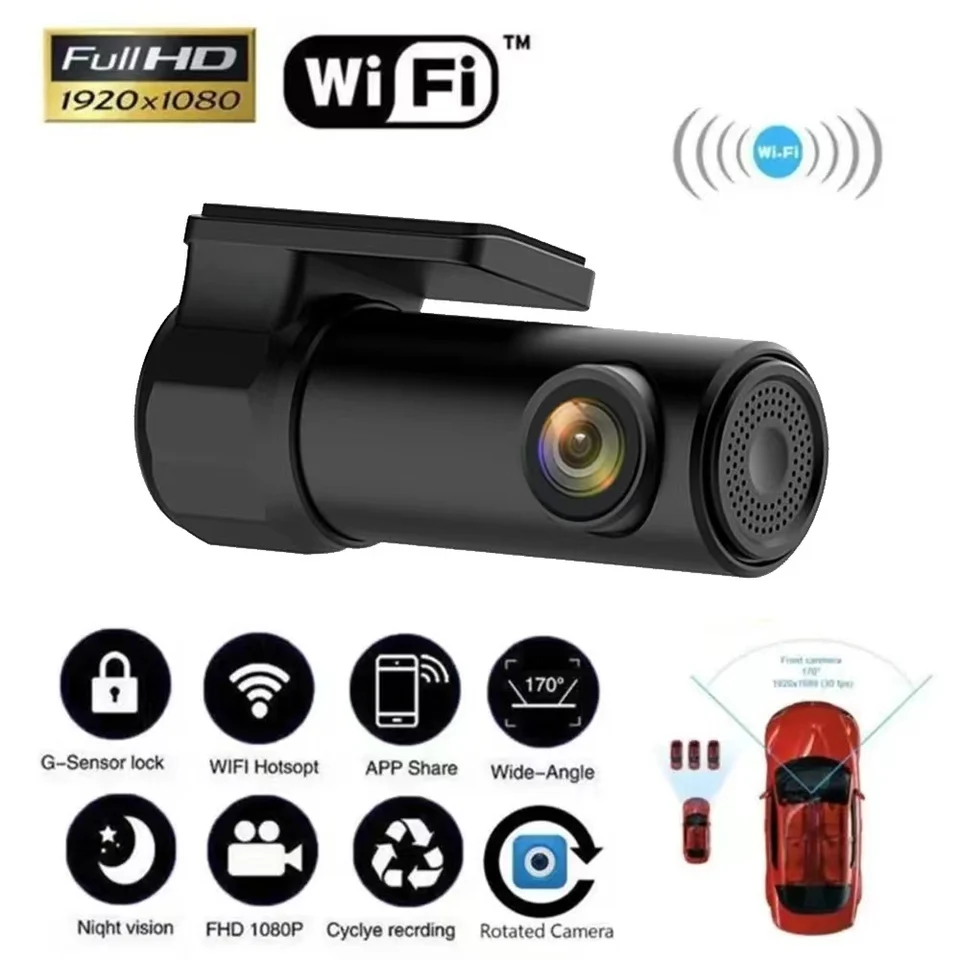 Aplikácia Control Smart Car WiFi USB Pripojenie Power DVR DVR Dash Camera Night Vision VIDEO rekordér HD1080P