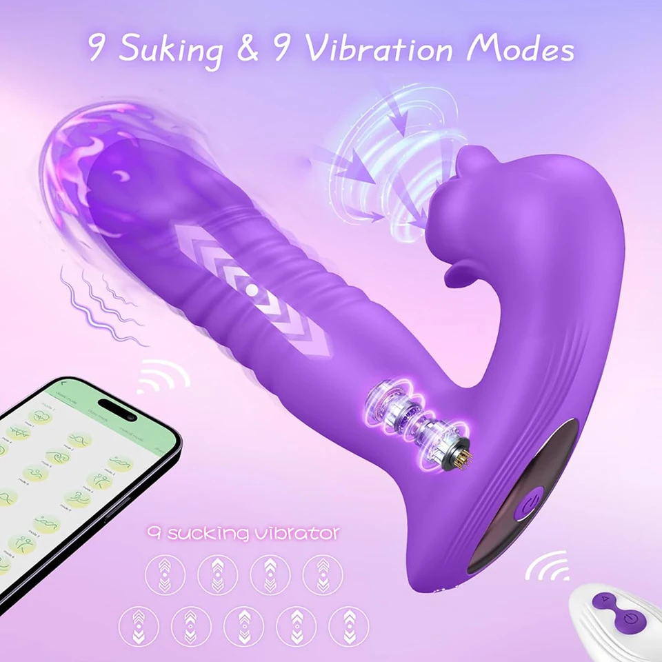 Aplikácia Rose Thrust Vibrator Strich sania ženskej hračky Nositeľné G-Spot klitoris stimulátor ženský klitoris masturbátor dildo sexuálne hračky