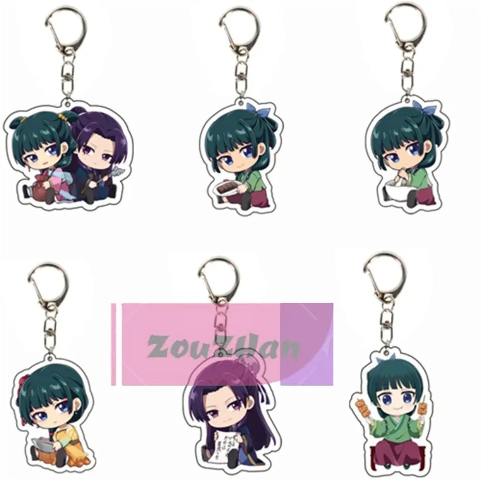 ApotheCary Diaries Anime Keychain, Maomao Jinshi Lihaku akrylové kľúče, retiazka, ženský taška, prívesok, zbierka dekor, karikatúra dobrá