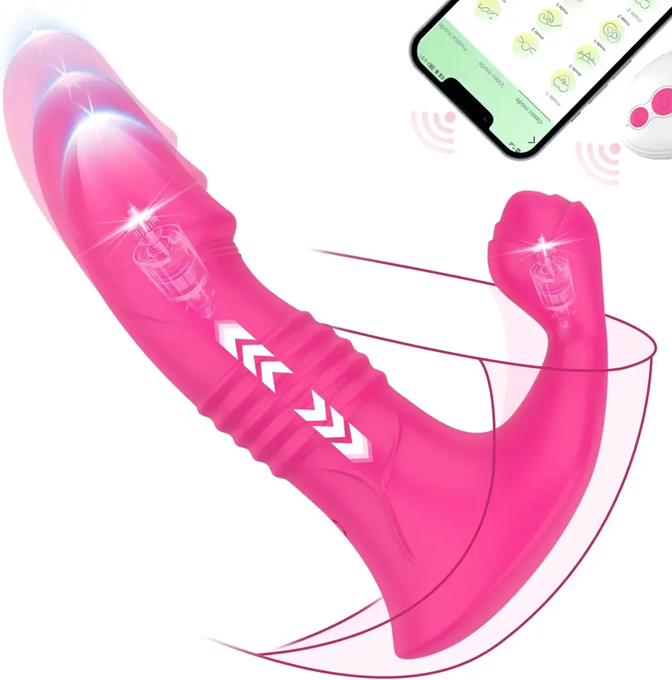 App Bluetooth Control thrusting vibrátor pre ženy stimulátor klitoris stimulátor G Spot Massager Nositeľné dildo nohavičky sexuálne hračky pre dospelých