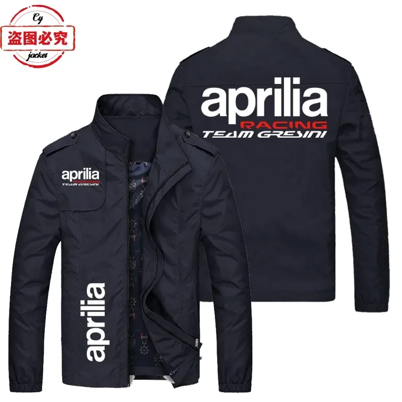 Aprilia motocyklové logo lokomotíva Locomotive Look Loose Príležitostné príležitostné rukávy Top Topile Tooling Pánske tímové tímové oblek