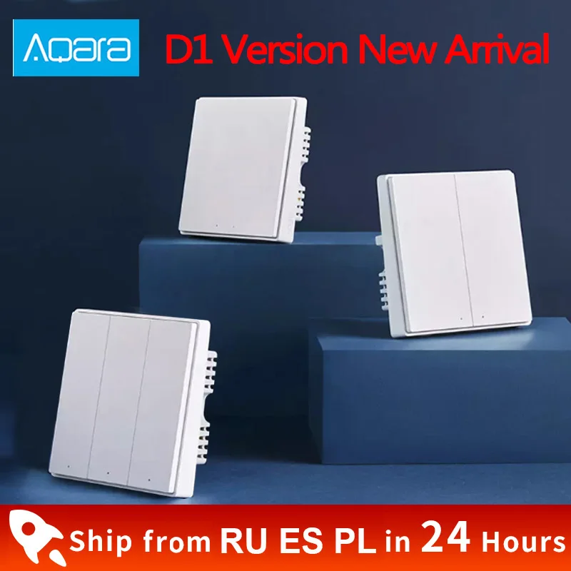 Aqara D1 SMART Wall Switch Wireless Key Key DISPORE OVLÁDANIE SVETLO NIE JE NEUTÁLNY POŽIARNÝ DREJ S HOMEKIT MI HOME APP