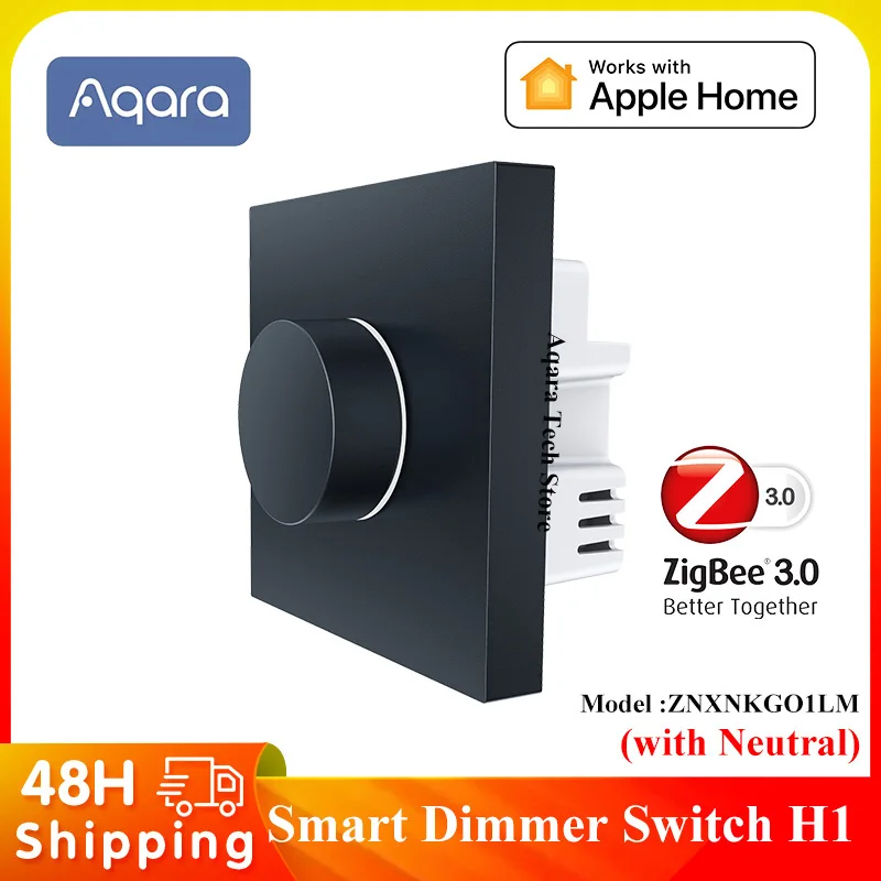 Aqara Smart Dimmer Switch H1 s neutrálnym ZigBee3.0 Gateway Remote Control for Smart Home Works Works s aplikáciou HomeKit Znxnkg01LM