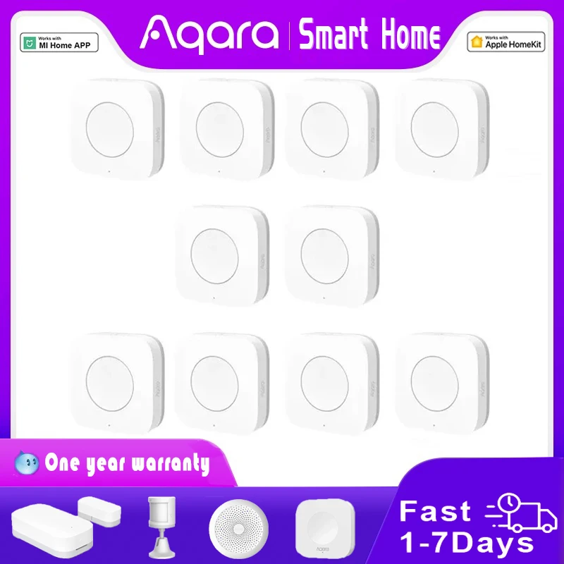 Aqara Smart Wireless Mini Switch Sensor Zigbee Connection Remote One Key Ovládanie tlačidla Domáca bezpečnosť práce s Xiaomi HomeKit