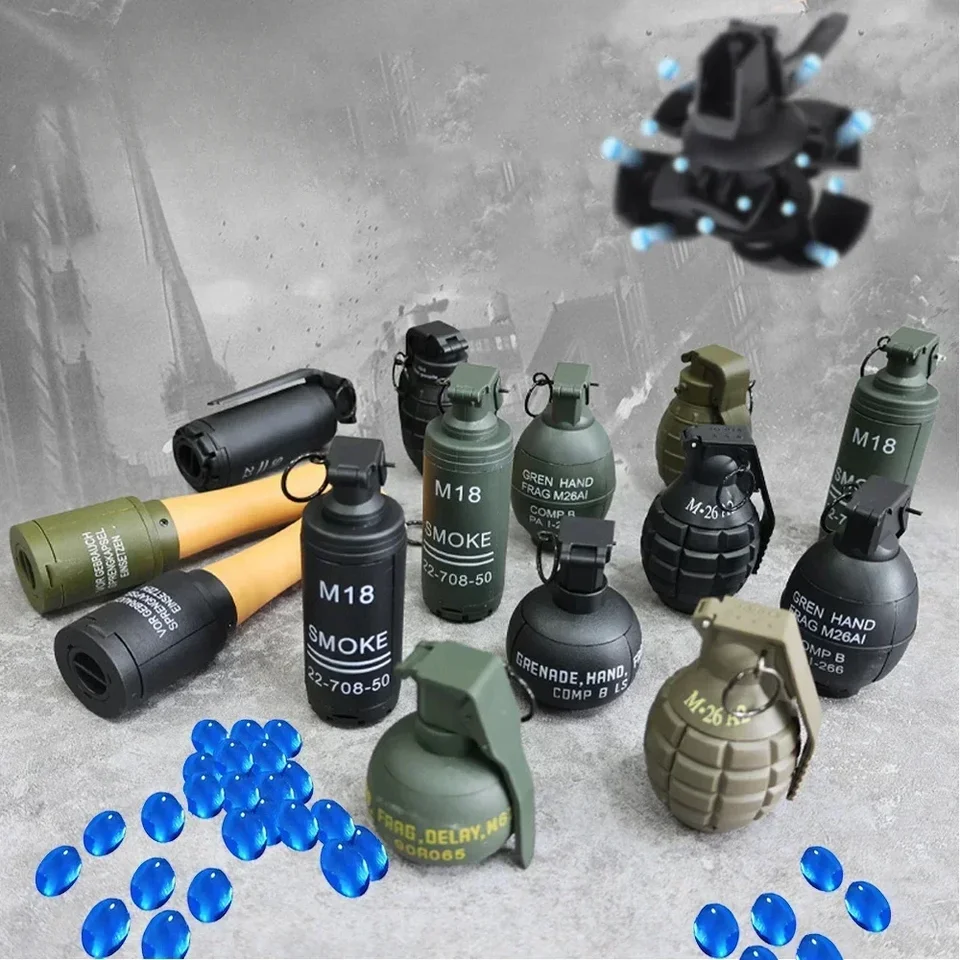 Aqtaktický dymový granát Model M67 Burst Mine Water Grenade Skáka dymového granátu a ďalších 10 rôznych modelov granátov Airsoft