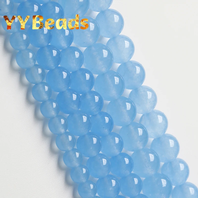 Aquamarine Blue Jades Chalcedony Petry Pattern Stone Stone Loose Spacer Petry pre šperky Výroby DIY náhrdelník 15 