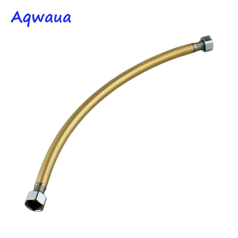 Aqwaua Golden Faucet inštalatérska hadica 400/500/600 mm uhlový ventil konektor z nehrdzavejúcej ocele Zlatá záchod pre flexibilnú trubicu pre kúpeľňu