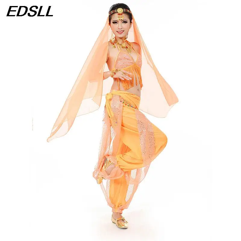 Arabské indické brušné tanečné kostýmy Dámy Bollywood Belly Dance kostým Cosplay Jasmine princezná scéna Performance