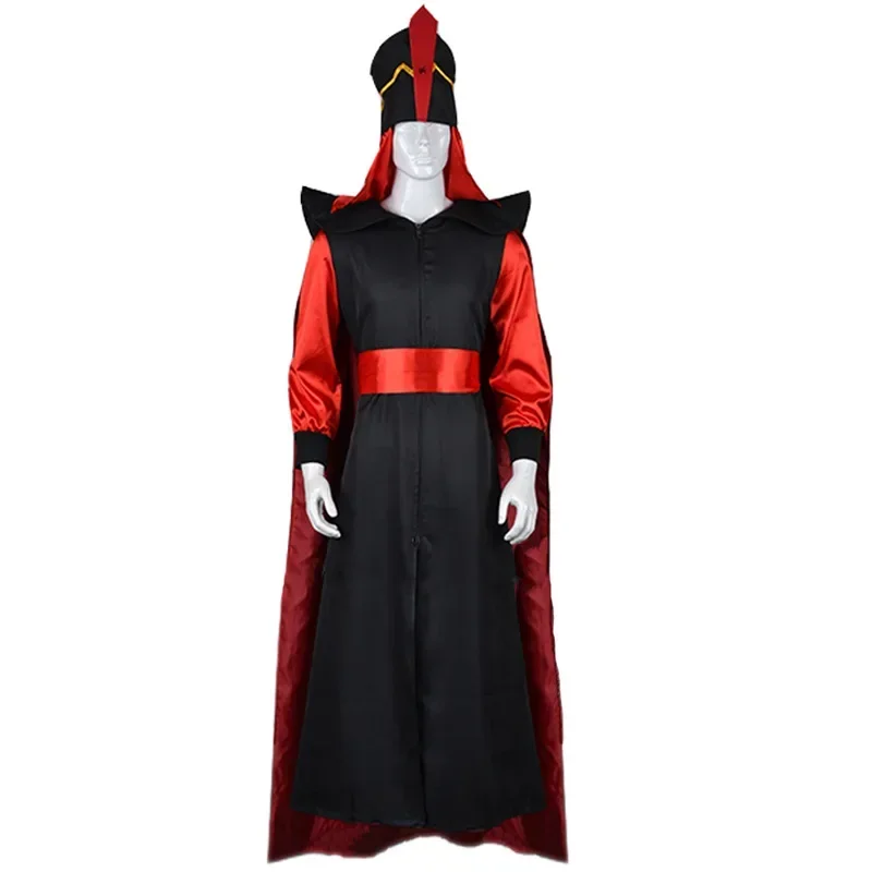 Arabské noci Aladdin Jafar Cosplay kostým aldult muž žena Halloween čarodejník oblečenie Mn7