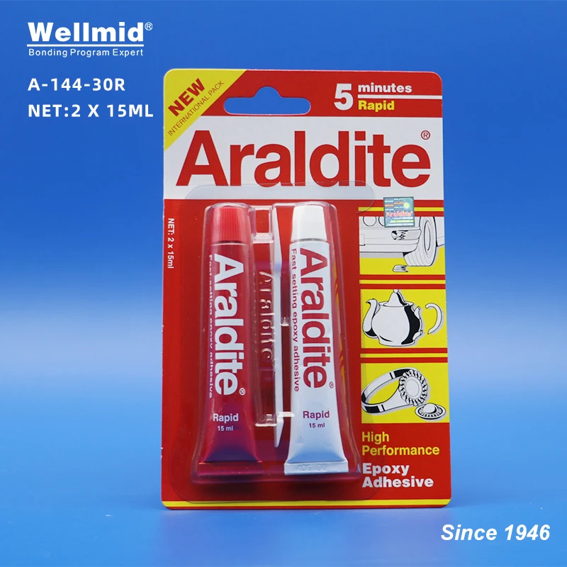 Araldite 2 × 15 ml 2x17 ml Originálne čisté 5 minút rýchleho vysoko výkonného epoxidového lepidla pre drevené domáce sklenené šperky AB lepidlo