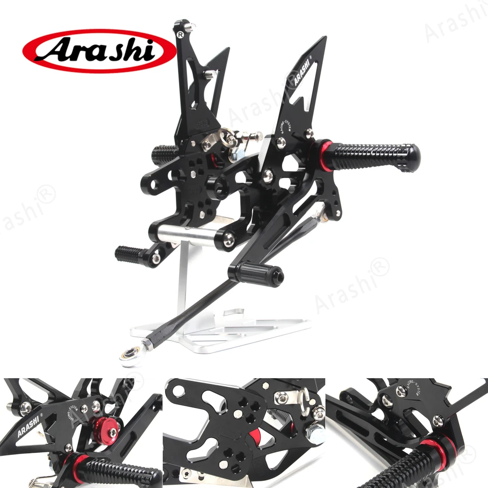 Arashi ZX-10R nastaviteľná oprava prepožičania pre Kawasaki Ninja ZX10R ZX10 R 2004 2005 2005 Pegs Pegs Zadný odpočinok pedály zadných pedálov ZX-10R 04 05