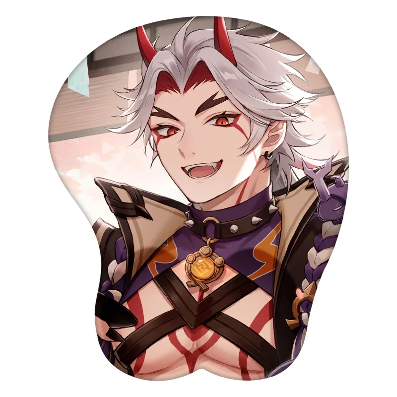 Arataki itto genshin dopad 3D myš Pad Anime MousePad Wrkt REST Silikone Sexy Creative Gaming My Darček