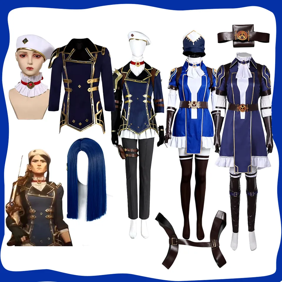 Arcane Caitlyn Cosplay Ženy Fantasia kostým 2024 Anime Game lol 2 roleplay klobúk legbag oblečenie pre dospelých žien Halloween oblek