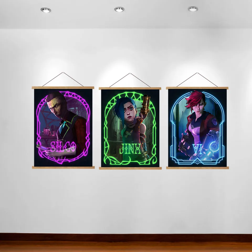 Arcane jinx lol plagát The Loose Cannon HD anime plagát maľba maľba živej miestnosti dekorácie nástenné nástenné umenie Art Scroll maľba domov dekor