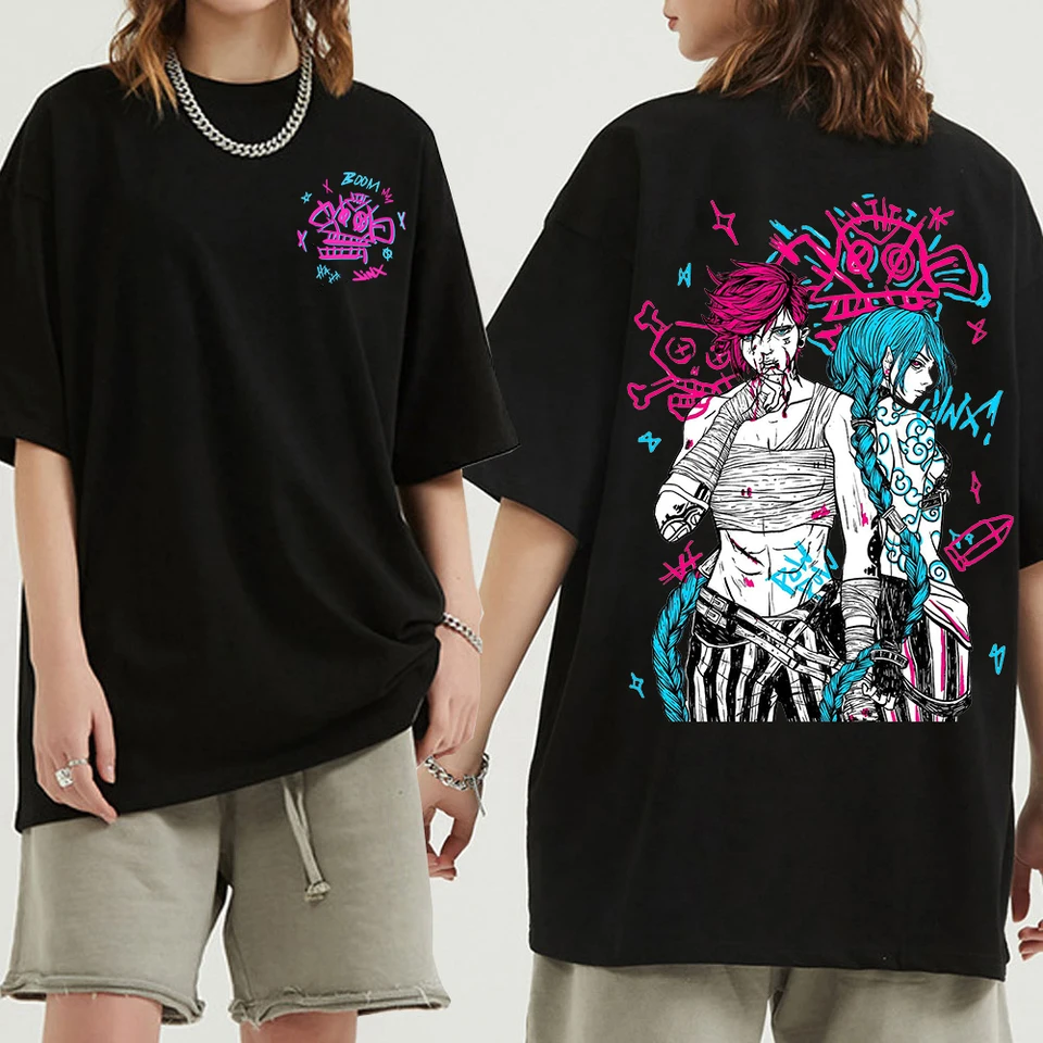 Arcane Jinx T košeľa módne muži/ženy Funny roztomilý anime bunny opičí tričko Unisex Vysoko kvalitné neformálne králičie bavlnené tričká