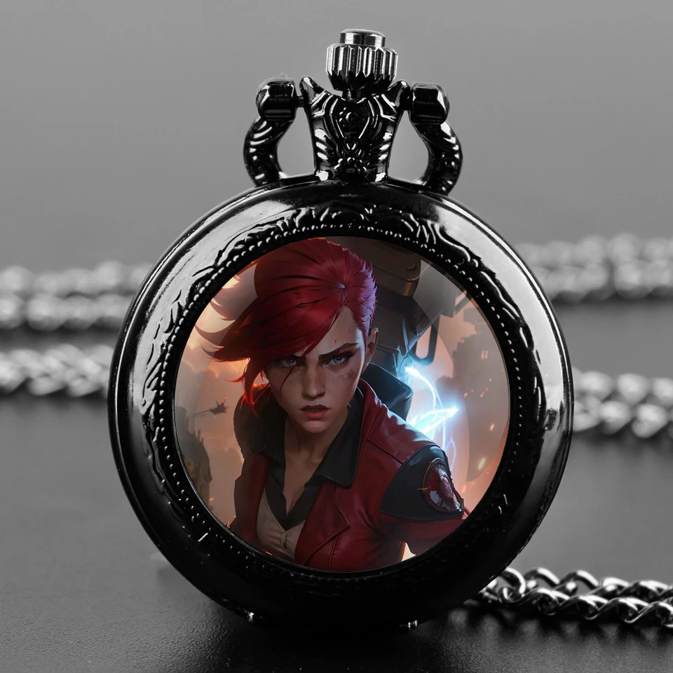 Arcane VI Classic Vintage Glass Dome vreckové hodinky s reťazovým náhrdelníkom vintage Quartz prívesok hodinky hodinky hodinky pánske reťaz dám