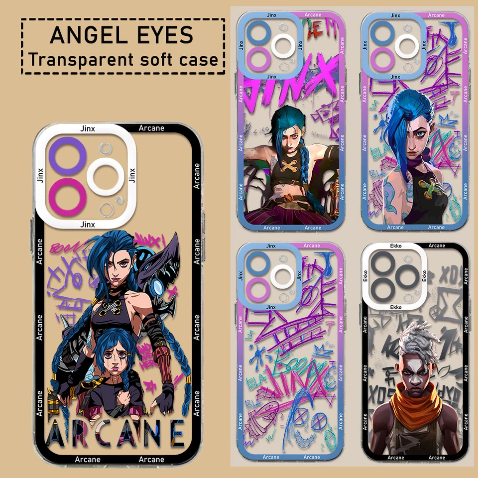 Arcanes graffiti jinxs ekko telefónny puzdro pre Samsung S25 S24 S23 S22 S21 S20 Fe Note20 10 Plus Ultra Lite 5G Clear Soft TPU kryt TPU