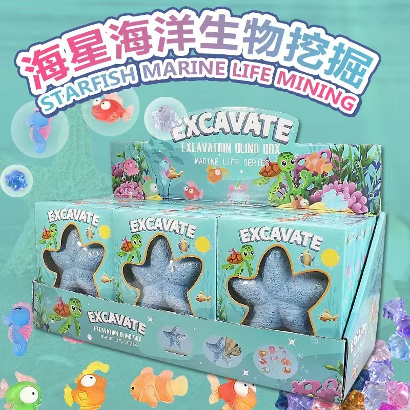 Archeologické vykopávky puzzle hračka hviezdica morský život Dinosaur fosílne drahokamy výkopy obsahuje 12 skutočných drahokamov