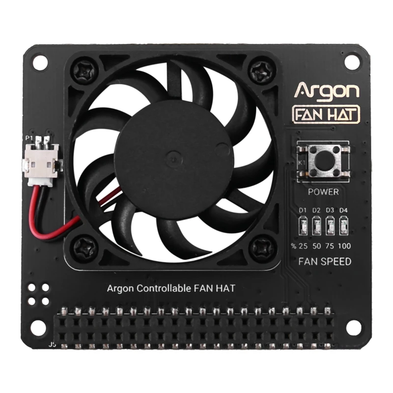 Argon Fan Hat pre Raspberry Pi 4/3 chladiaci ventilátor s nastaviteľnou rýchlosťou / 40 mm veľkým ventilátorom pre Raspberry Pi4