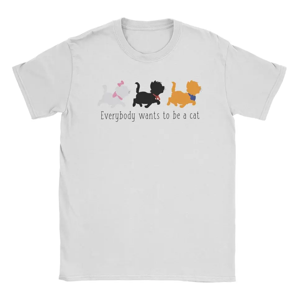 Aristocats mačky marie karikatúry tričká Men dámske bavlnené vtipné tričko o krku tričko s krátkym rukávom Tops