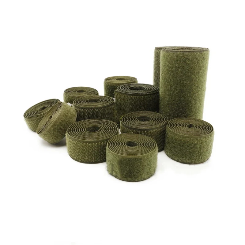 Army Green Magic Tape Nylon HASP používa detské dodávky pre odevné batožiny dekorácie s slučkovým háčikom 2cm3cm4cm5cm10cm
